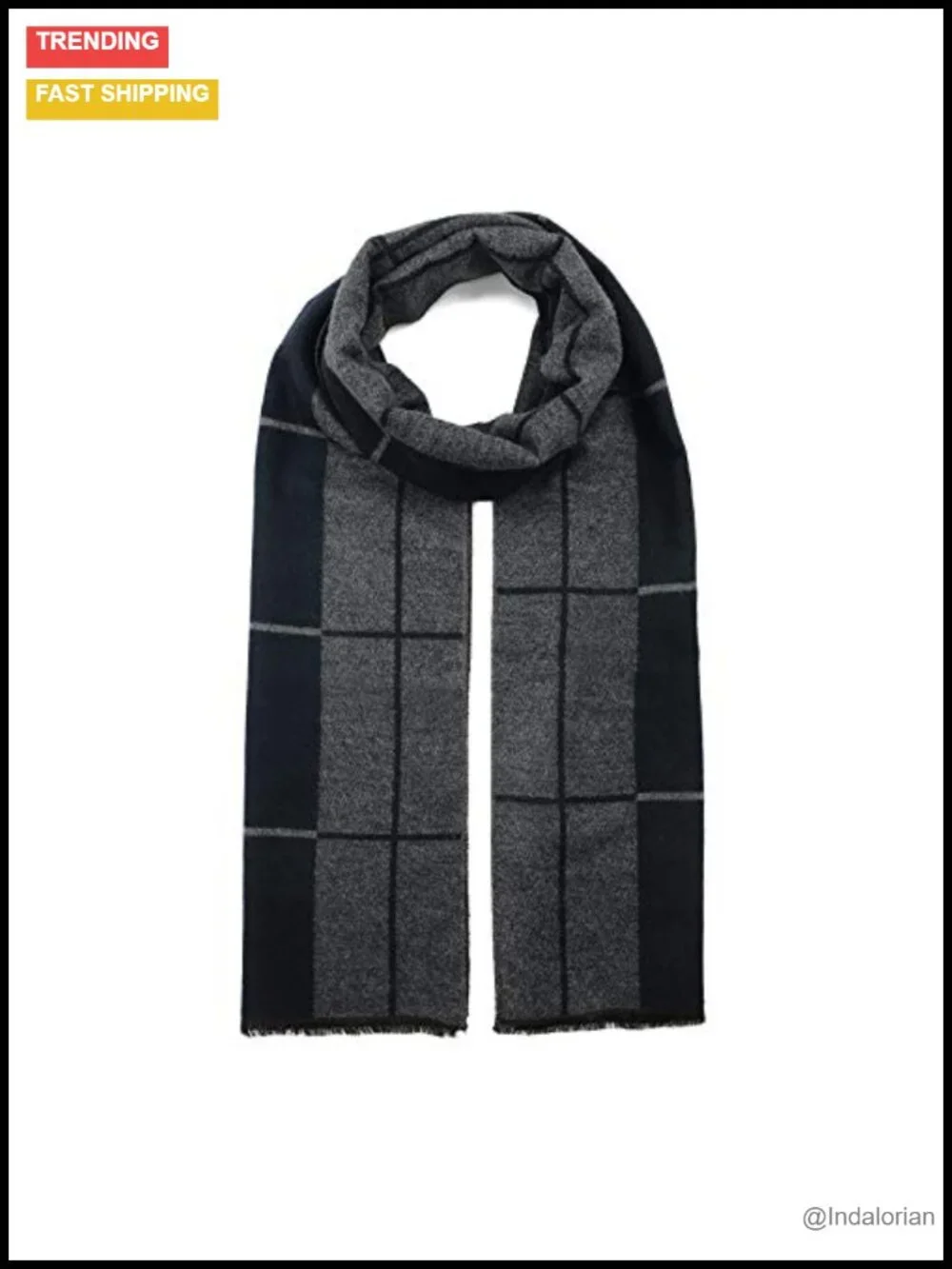 Plaid Tassel Scarf Winter Warm Soft Long Men's Scarf